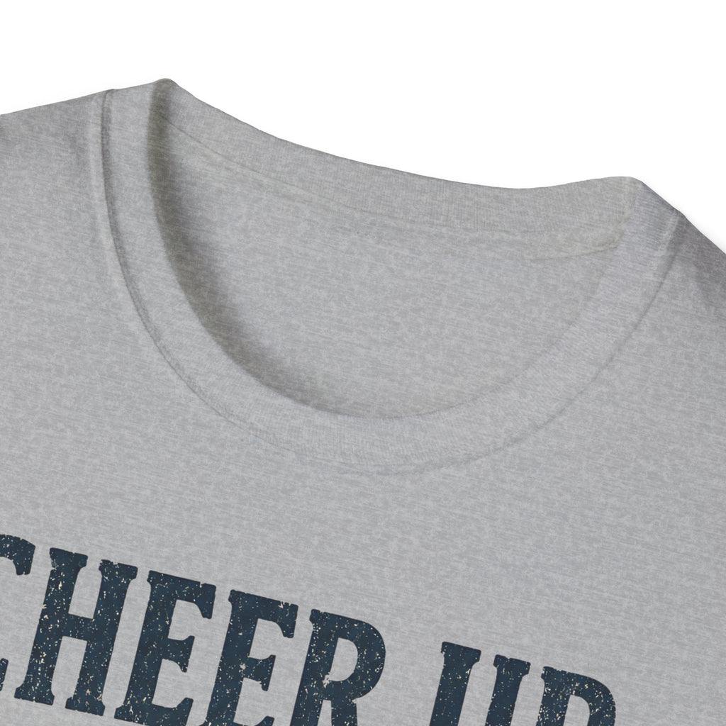 Cheer Up Christian T‑Shirt — John 16:33 Cross Design
