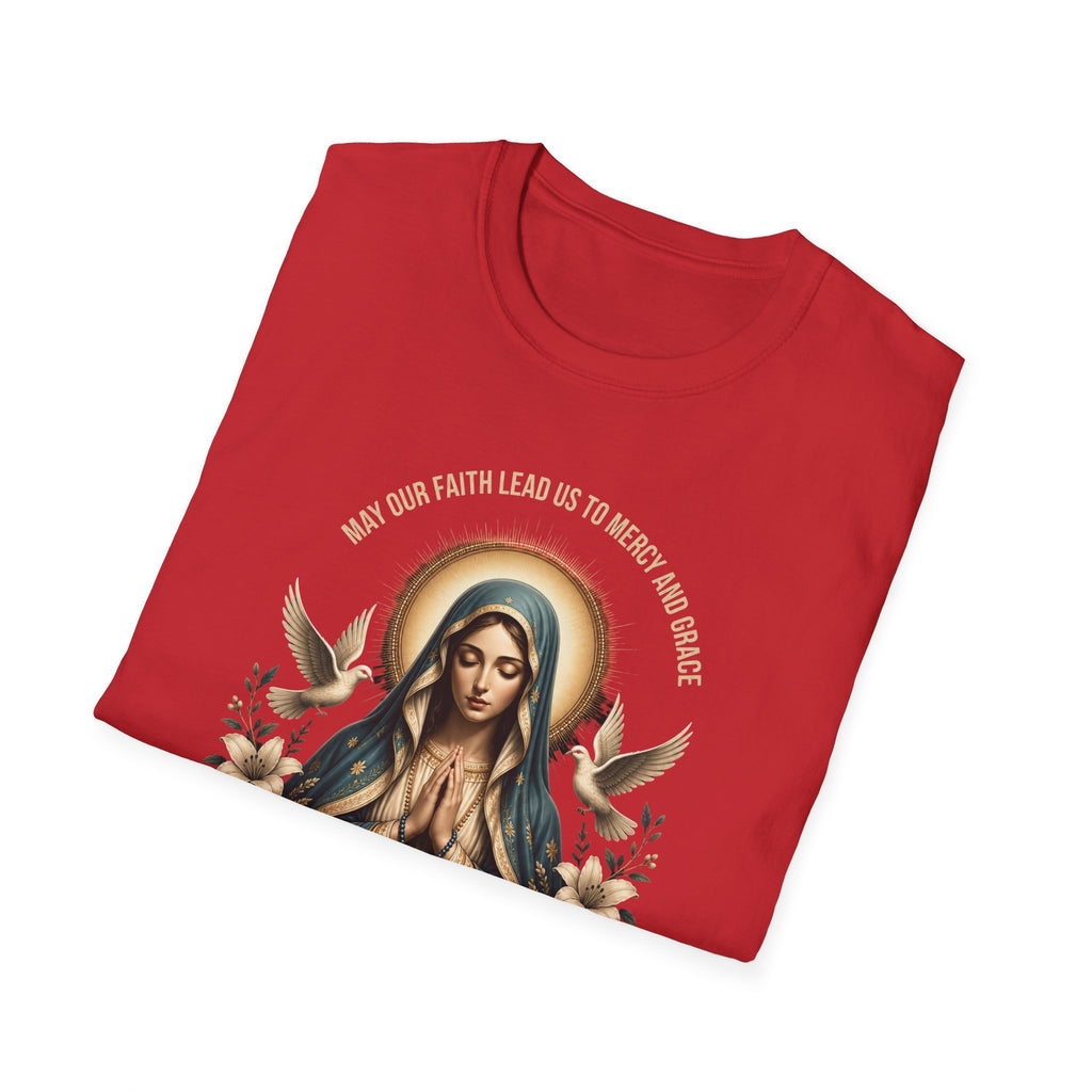 Virgin Mary Prayer Tee – "Love Covers Sins" Religious Graphic T-Shirt