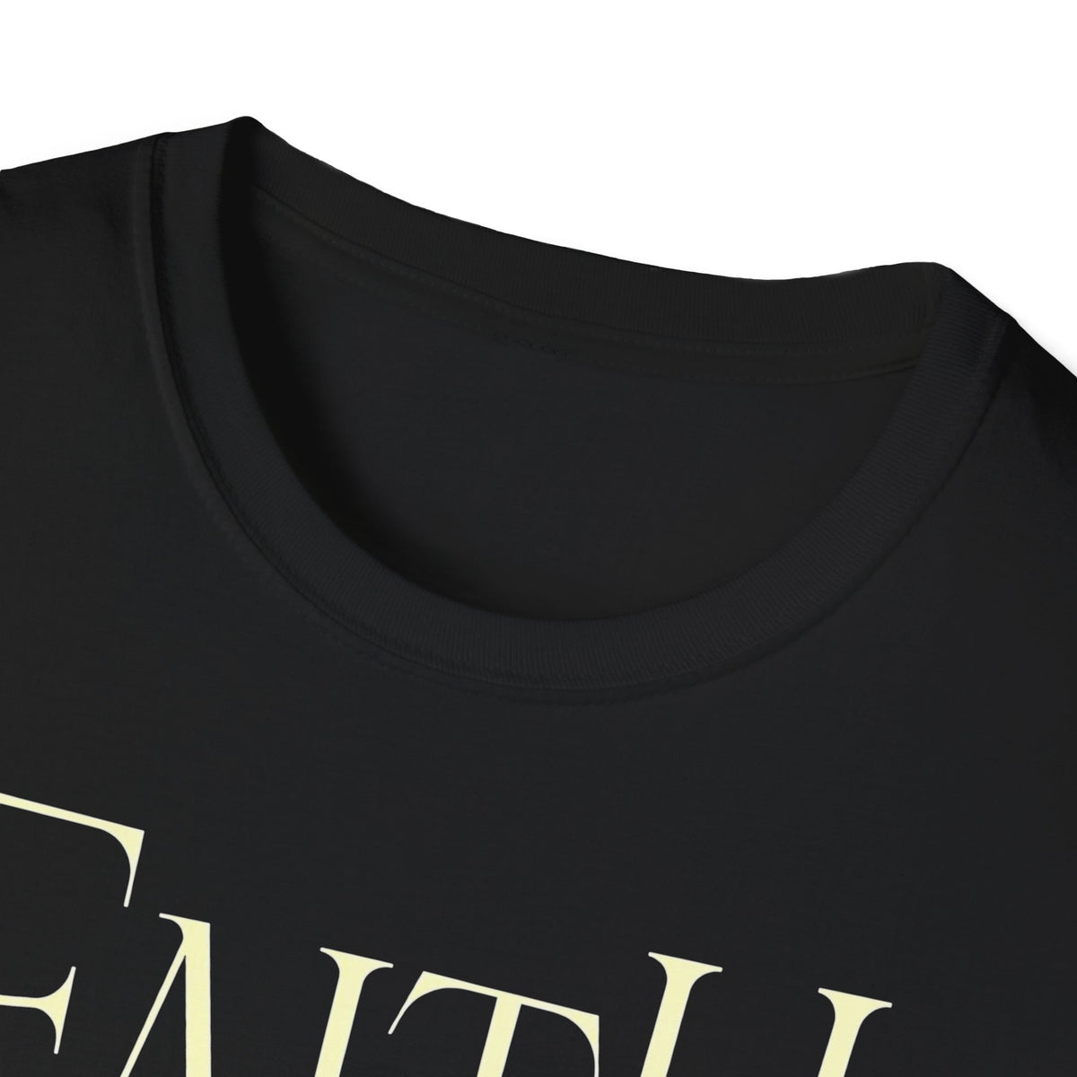 Faith Graphic T-Shirt — Cross & Mountains Christian Tee (Trust • Believe • Receive)