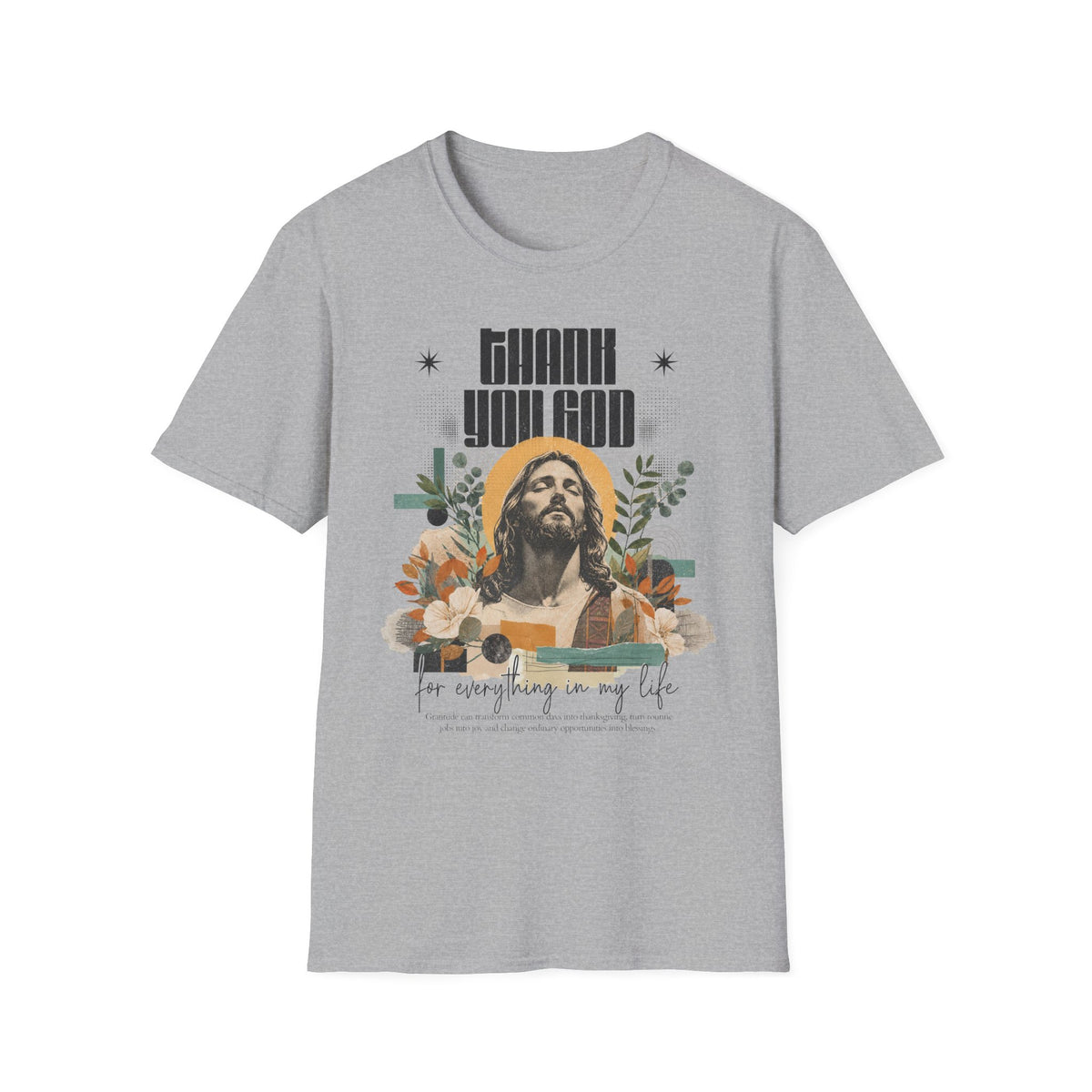 Christian T-Shirt — "Thank You God" Inspirational Jesus Graphic Tee