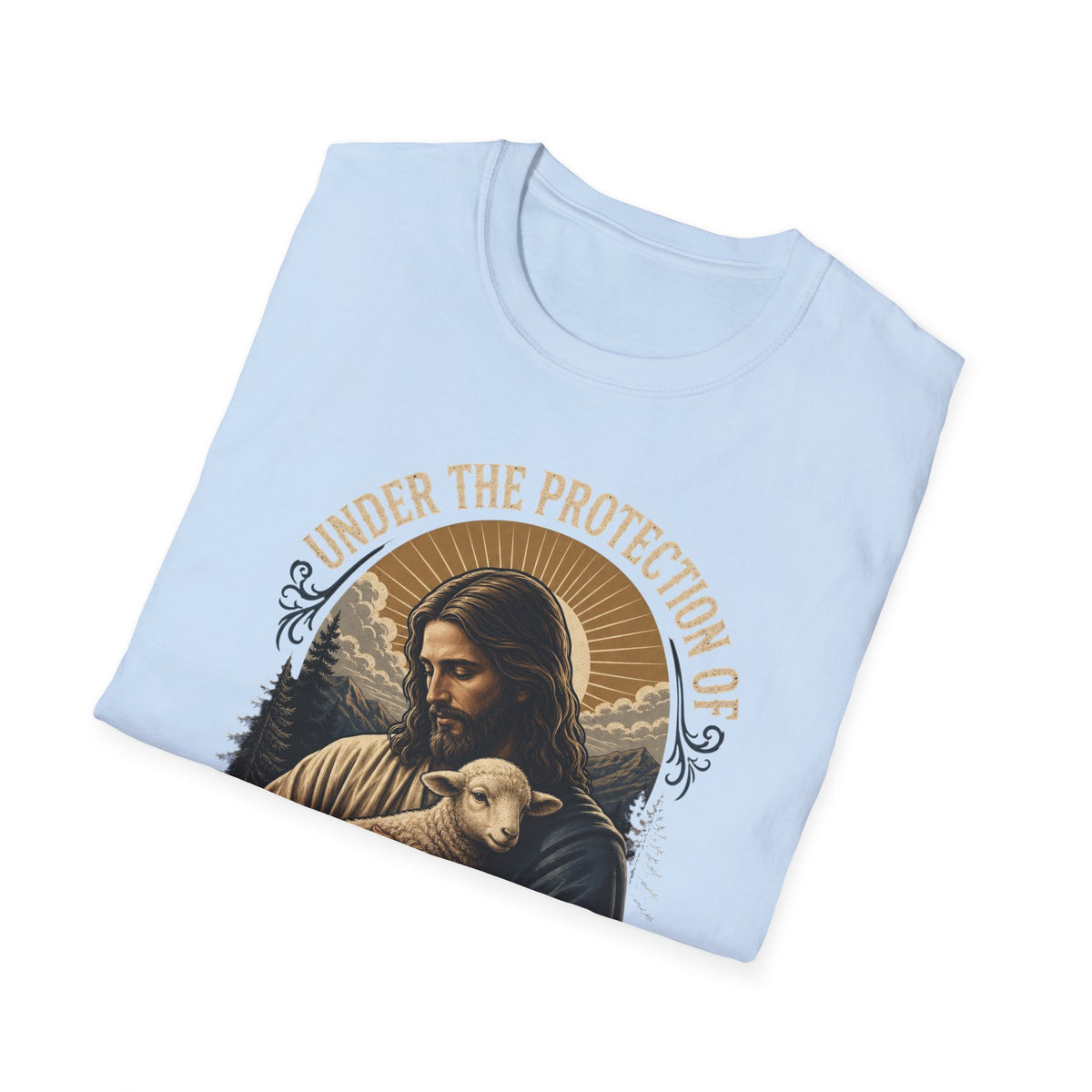 T-Shirt — "Under the Protection of Jesus Christ" Christian Graphic Tee