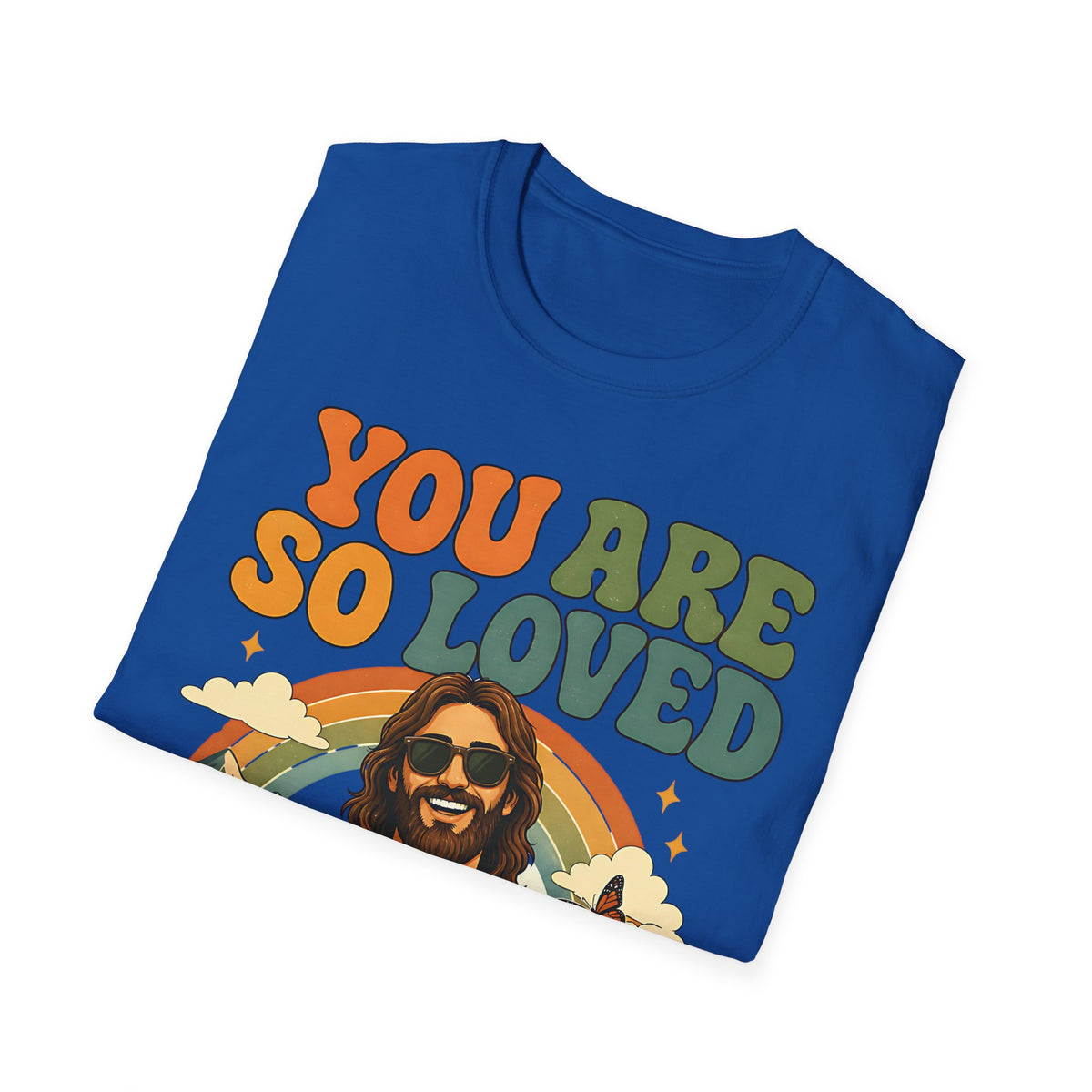You Are So Loved T-Shirt — Retro Rainbow Jesus Graphic Tee