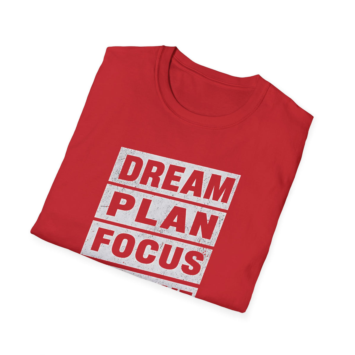 Motivational Mountain T-Shirt — "Dream Plan Focus Achieve" Graphic Tee