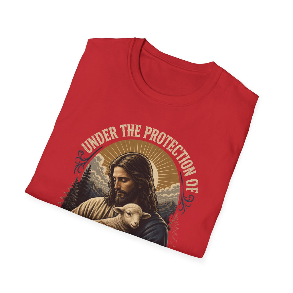 T-Shirt — "Under the Protection of Jesus Christ" Christian Graphic Tee