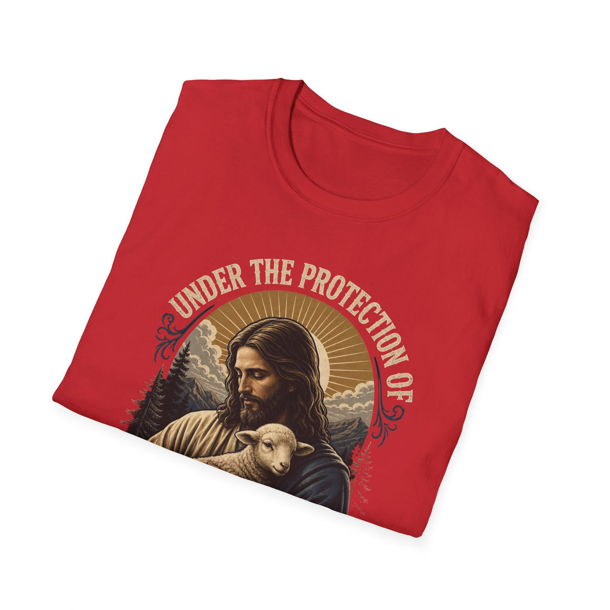 T-Shirt — "Under the Protection of Jesus Christ" Christian Graphic Tee