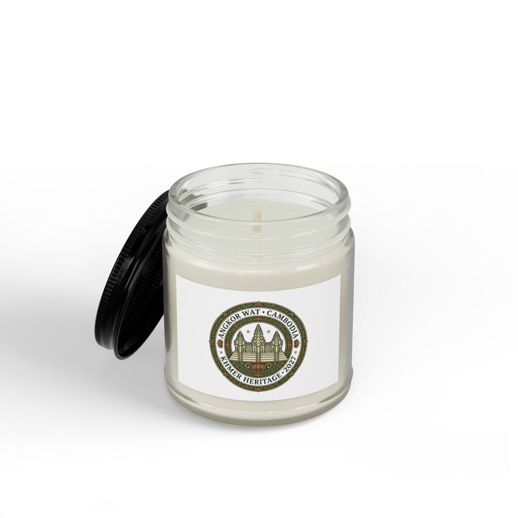 Vela de soja en tarro ámbar — Vela aromática Heritage con tapa negra (113g y 255g)
