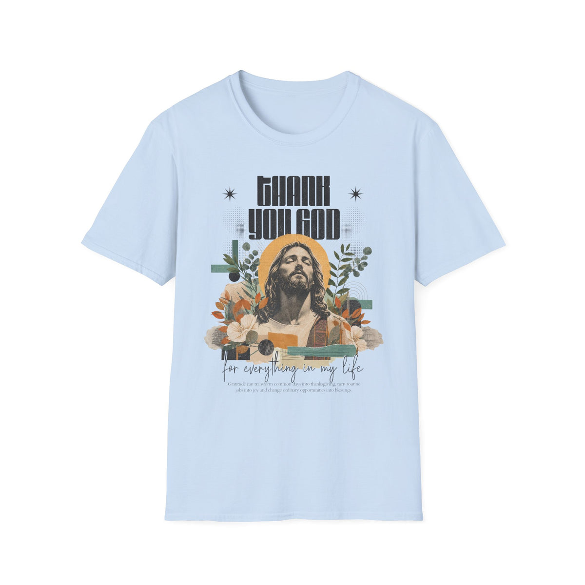 Christian T-Shirt — "Thank You God" Inspirational Jesus Graphic Tee