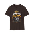 Jesus Is King T-Shirt — Christian Lion Crown Faith Tee (Revelation 19:16)