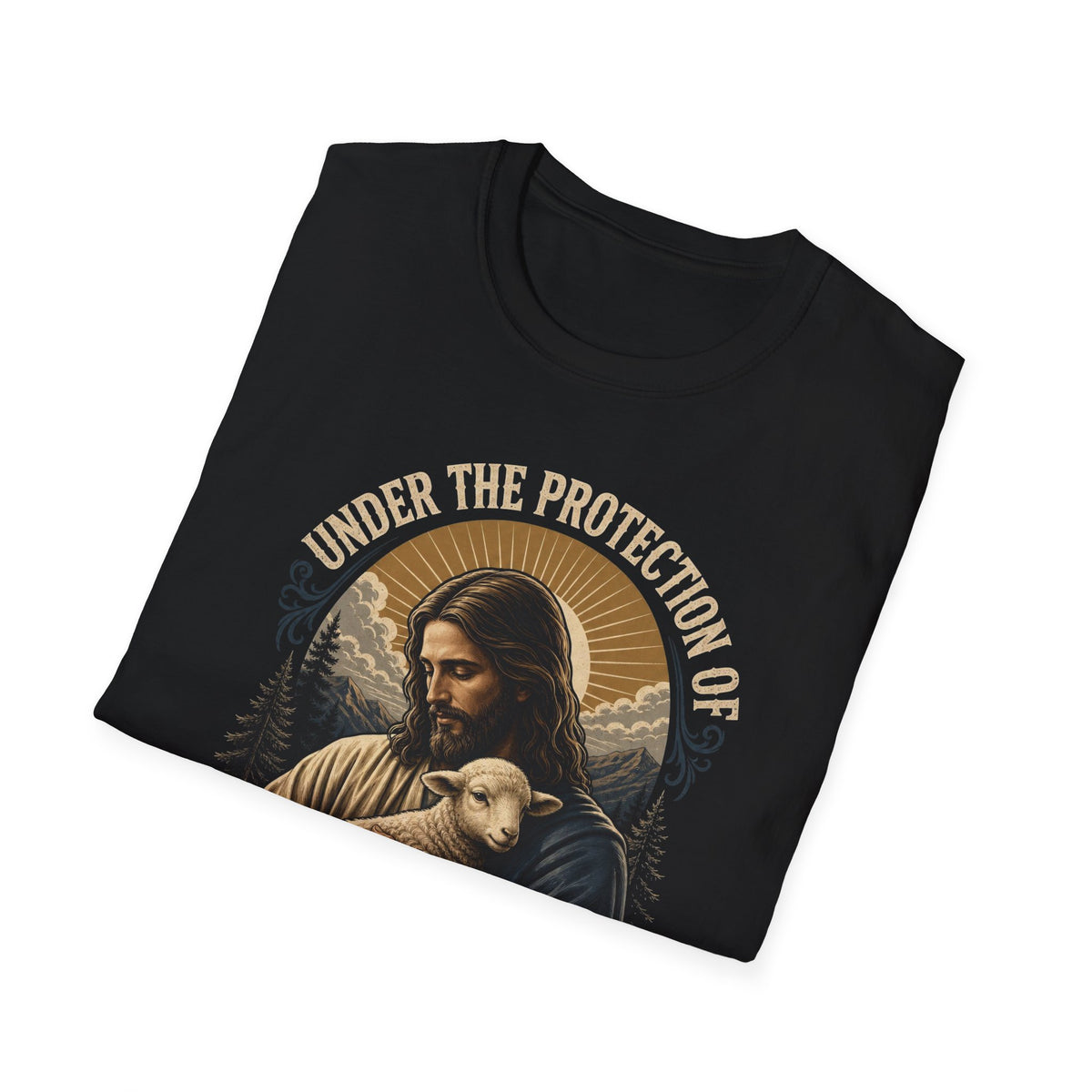 T-Shirt — "Under the Protection of Jesus Christ" Christian Graphic Tee