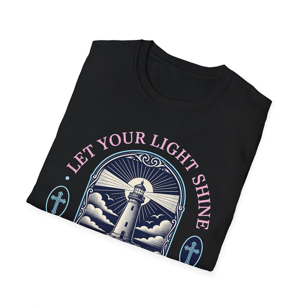Faith Over Fear Lighthouse T-Shirt — "Let Your Light Shine" Christian Graphic Tee