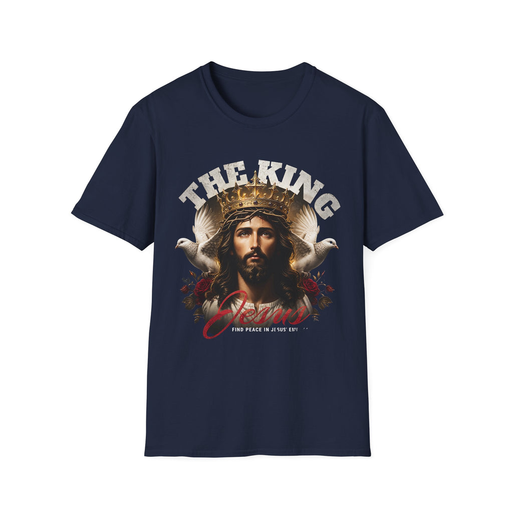 Jesus 'The King' T-Shirt — Crowned Christ Graphic Tee (Faith Gifts, Easter/Christmas)