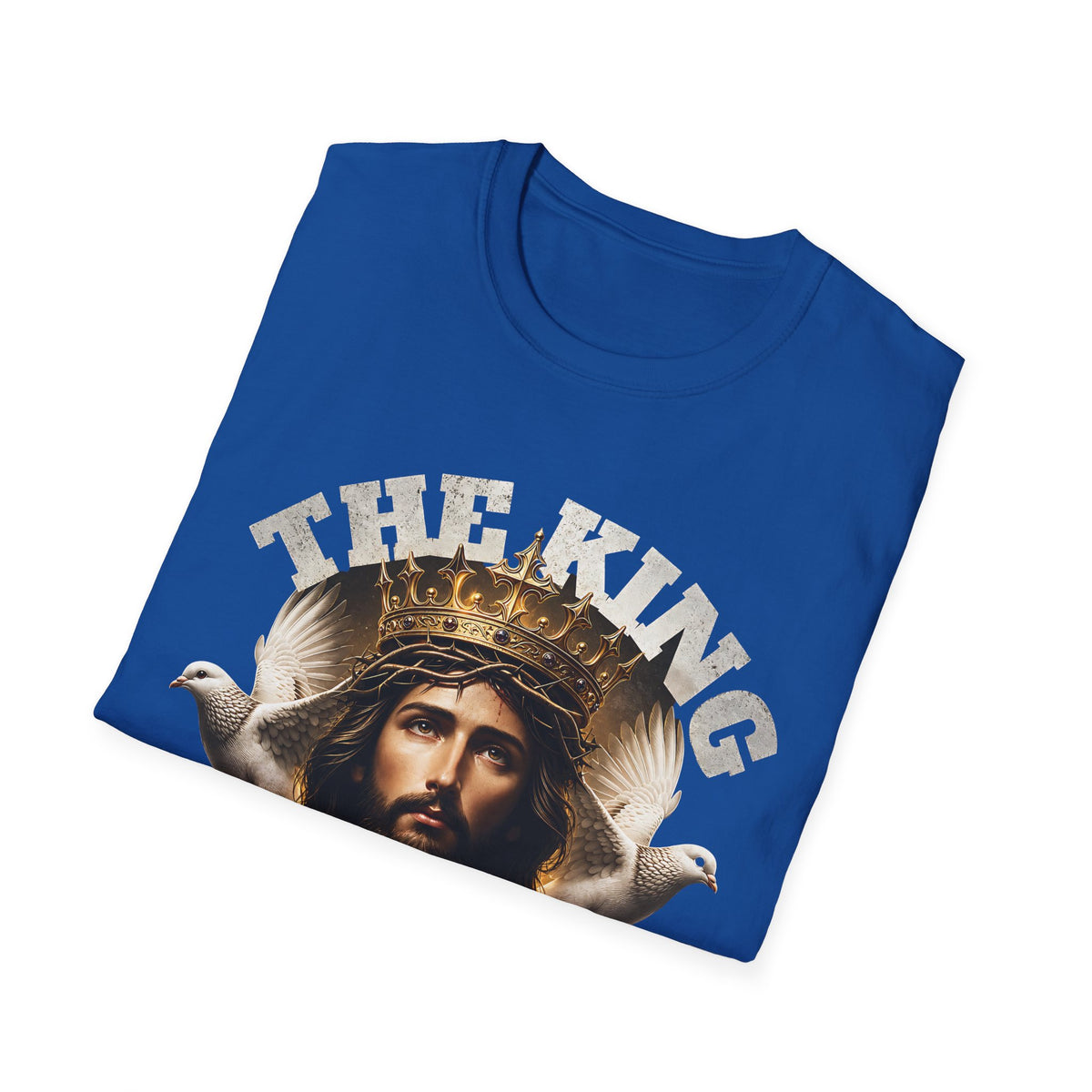 Jesus 'The King' T-Shirt — Crowned Christ Graphic Tee (Faith Gifts, Easter/Christmas)