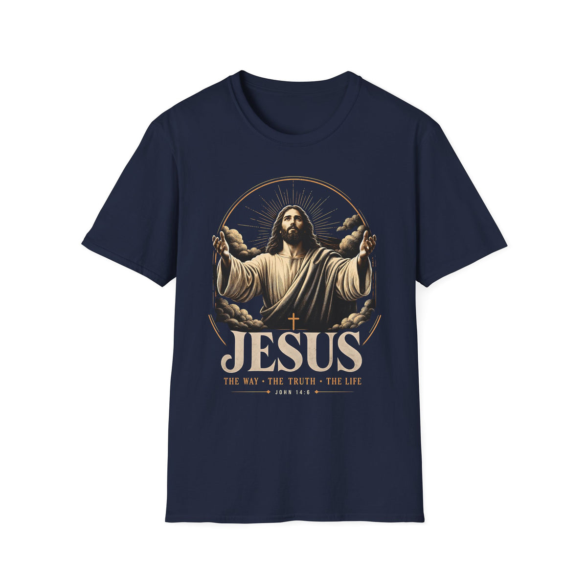 Jesus Graphic T-Shirt — "The Way, The Truth, The Life" Inspirational Christian Tee