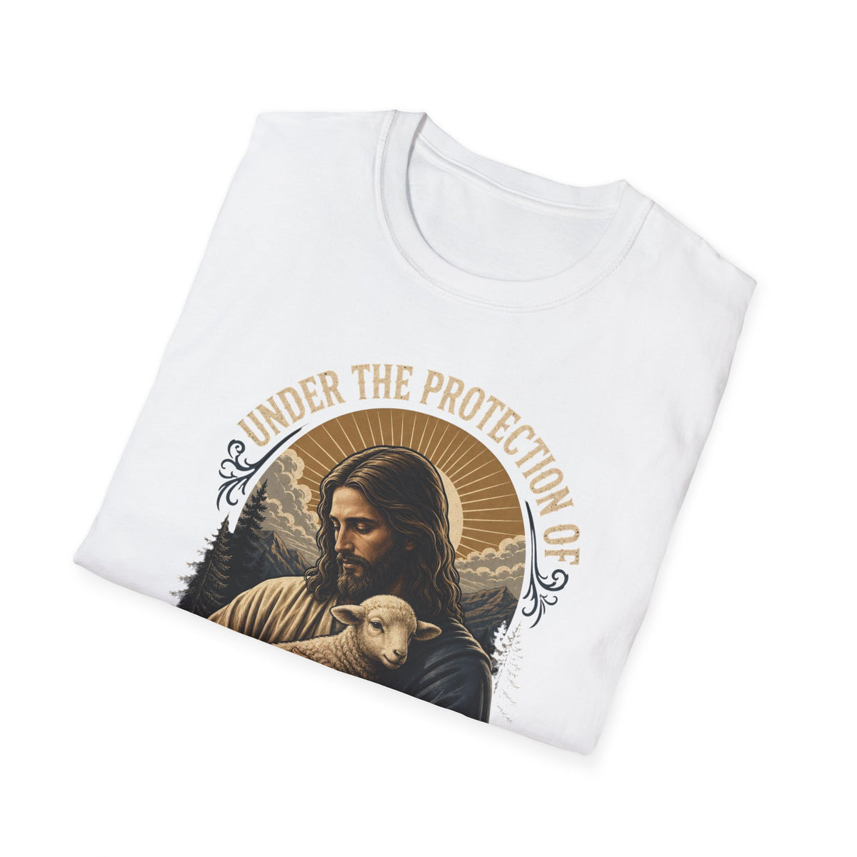 T-Shirt — "Under the Protection of Jesus Christ" Christian Graphic Tee