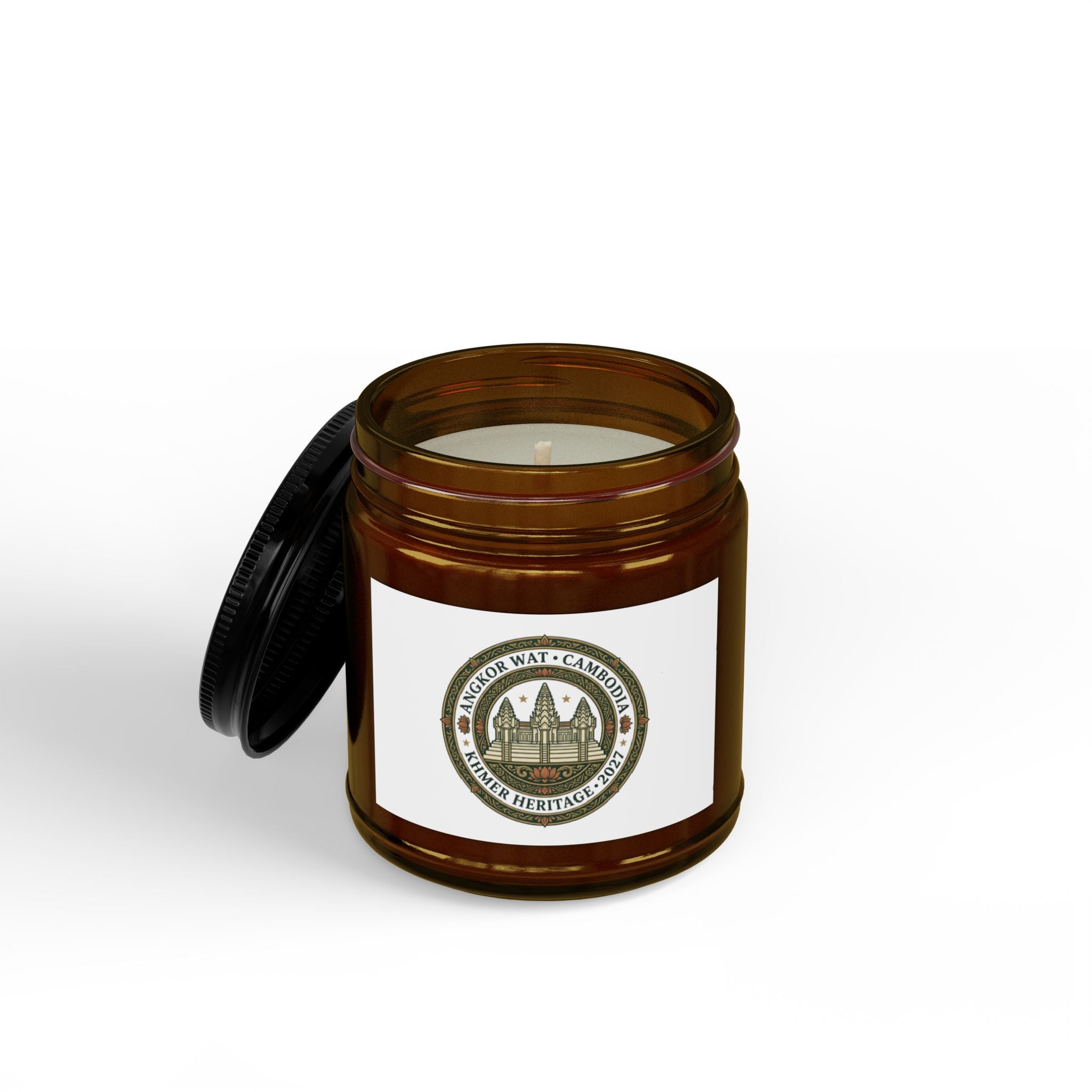 Amber Jar Soy Candle — Heritage Scented Candle with Black Lid (4oz & 9oz)