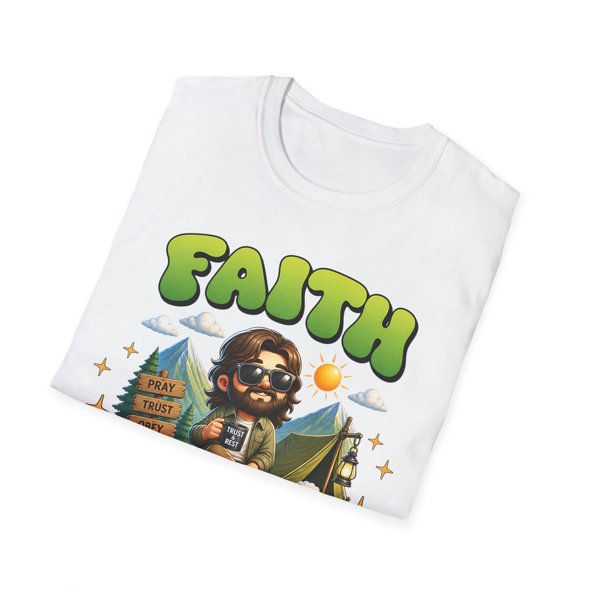 Faith Moves Mountains T-Shirt — Christian Camping Graphic Tee