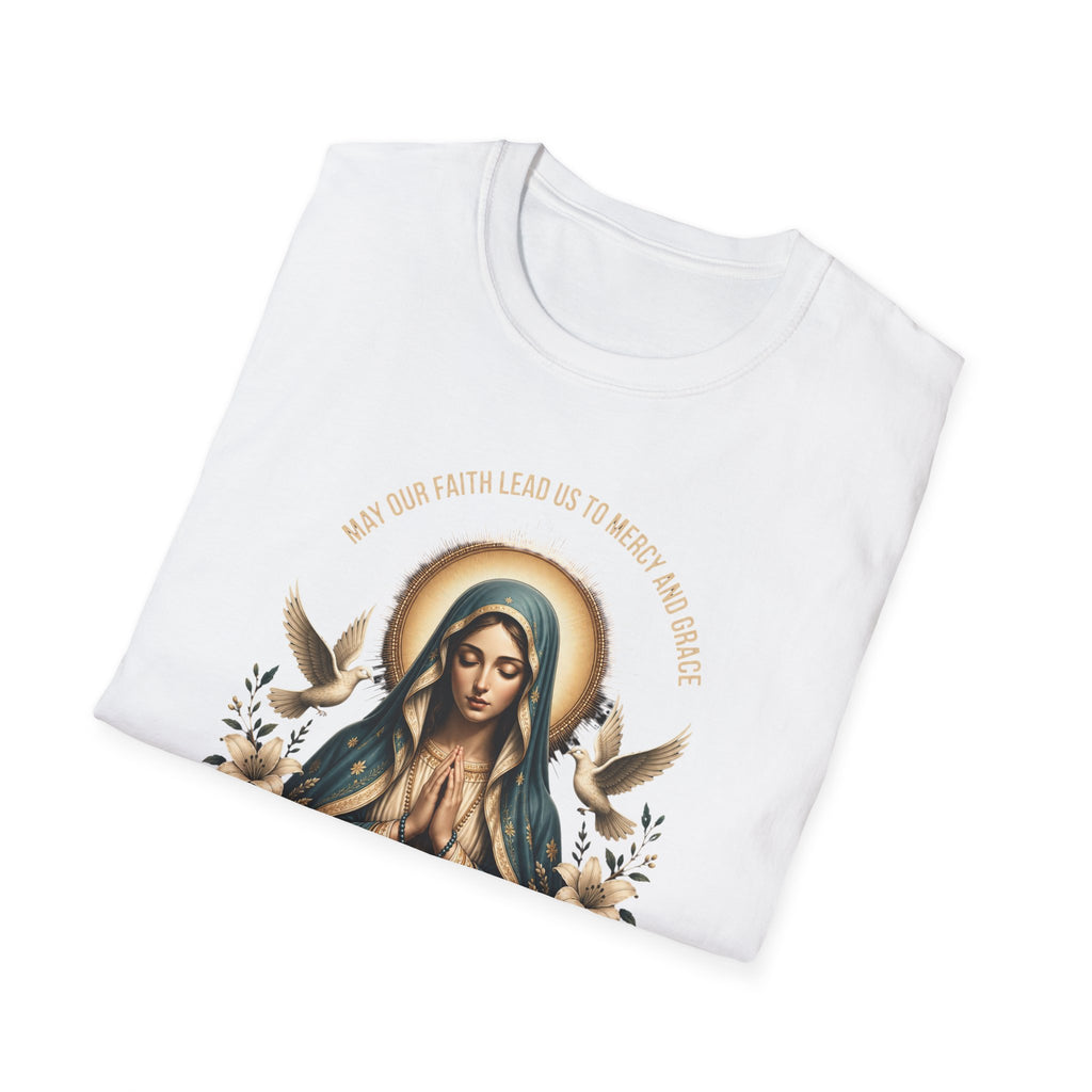 Virgin Mary Prayer Tee – "Love Covers Sins" Religious Graphic T-Shirt
