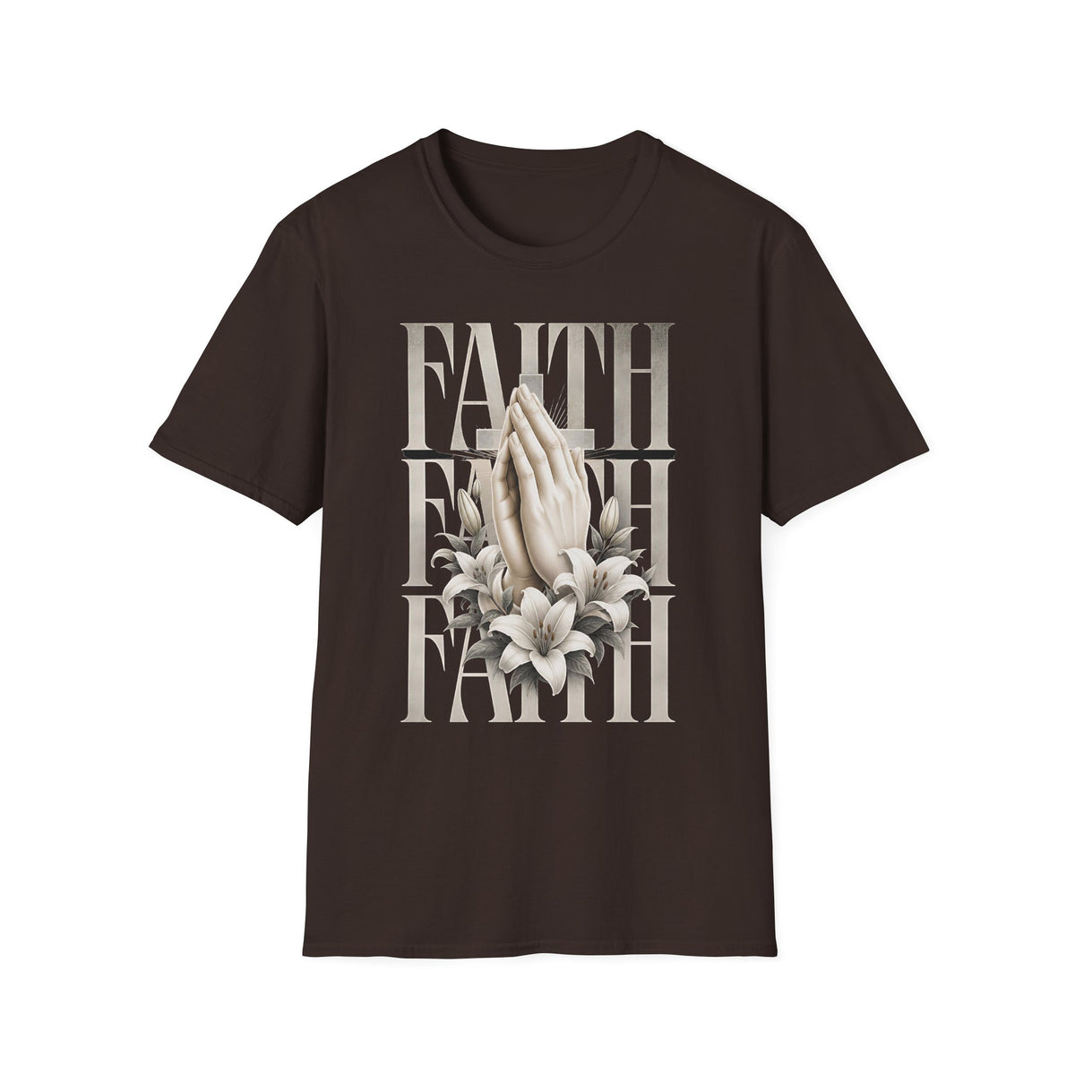 Faith Prayer Hands T-Shirt — Christian Inspirational Tee