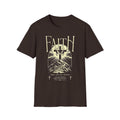 Faith Graphic T-Shirt — Cross & Mountains Christian Tee (Trust • Believe • Receive)