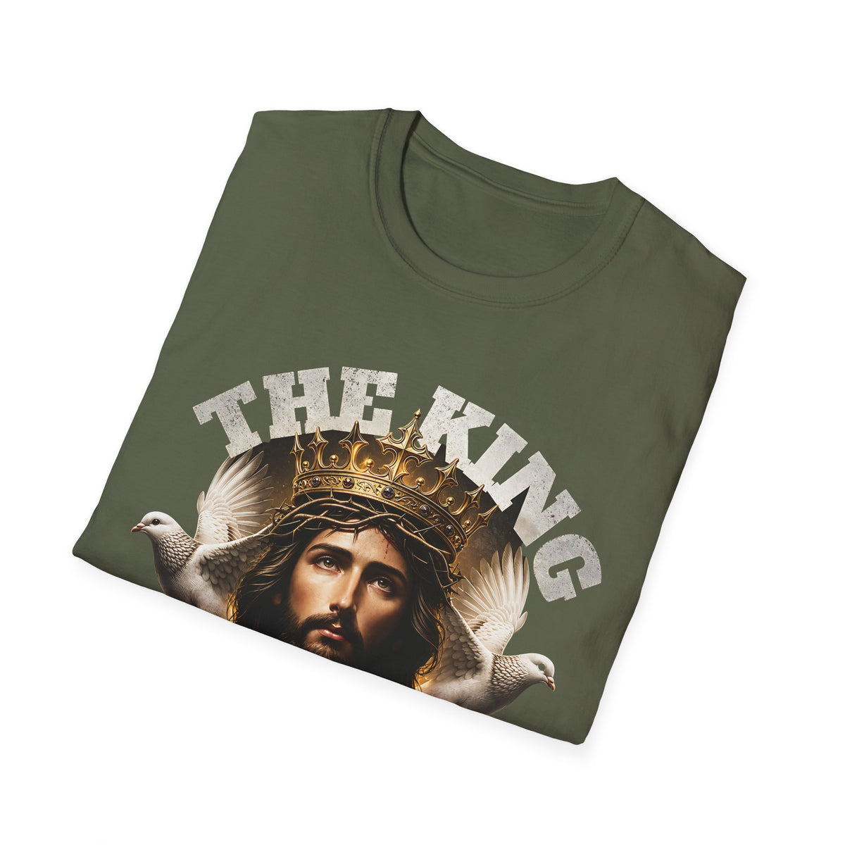 Jesus 'The King' T-Shirt — Crowned Christ Graphic Tee (Faith Gifts, Easter/Christmas)