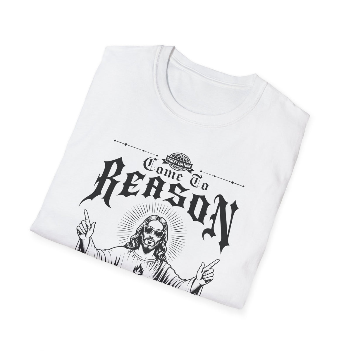 Come to Reason Graphic T-Shirt — Vintage Sacred Heart Jesus Illustration