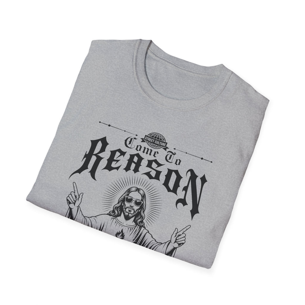 Come to Reason Graphic T-Shirt — Vintage Sacred Heart Jesus Illustration