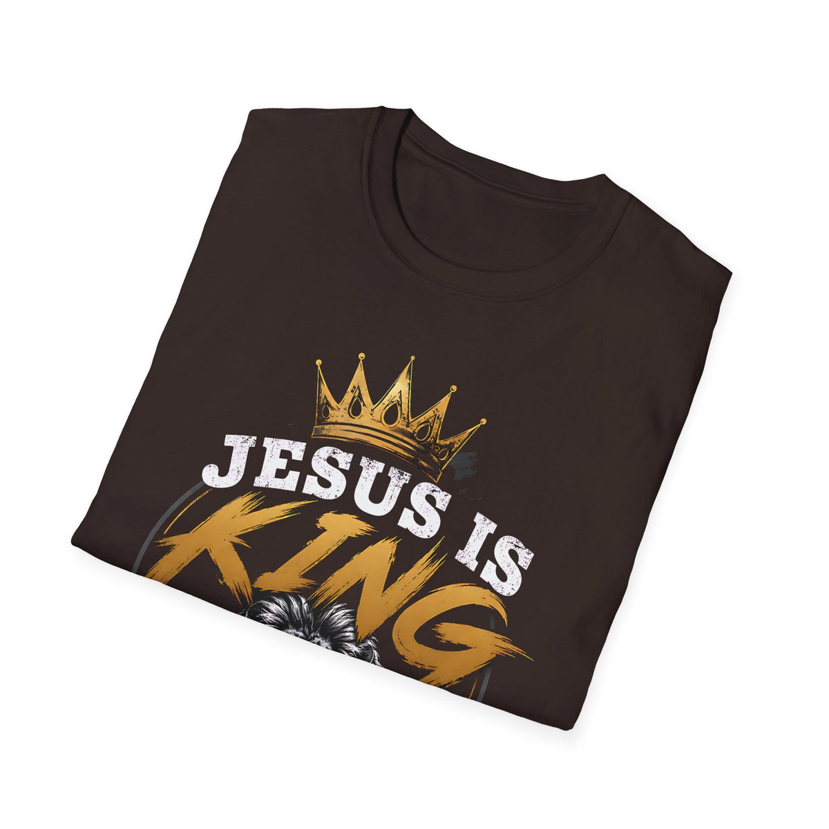 Jesus Is King T-Shirt — Christian Lion Crown Faith Tee (Revelation 19:16)