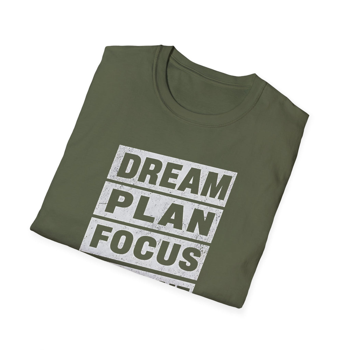 Motivational Mountain T-Shirt — "Dream Plan Focus Achieve" Graphic Tee