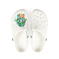 Zuecos de EVA con diseño de la Tierra de dibujos animados — Zapatos sin cordones con estampado floral del planeta