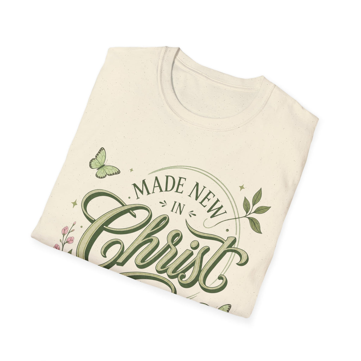 Made New in Christ T-Shirt — Floral Christian Faith Tee (2 Corinthians 5:17)