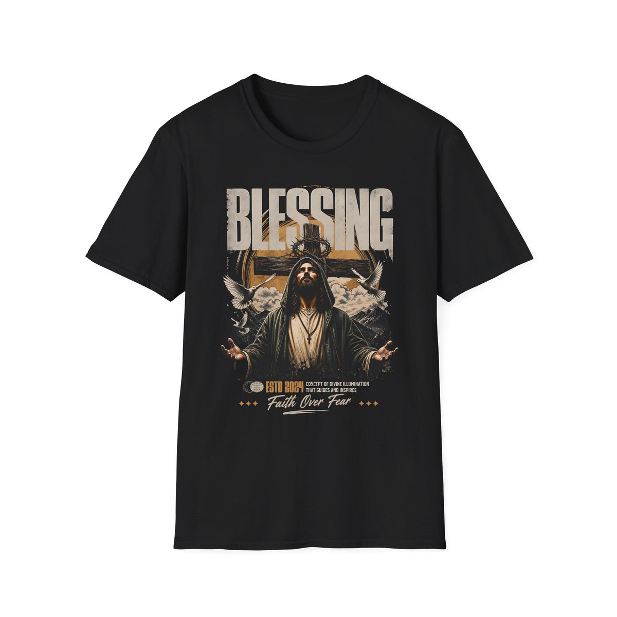 Blessing Jesus Graphic T-Shirt — Faith Over Fear Christian Tee