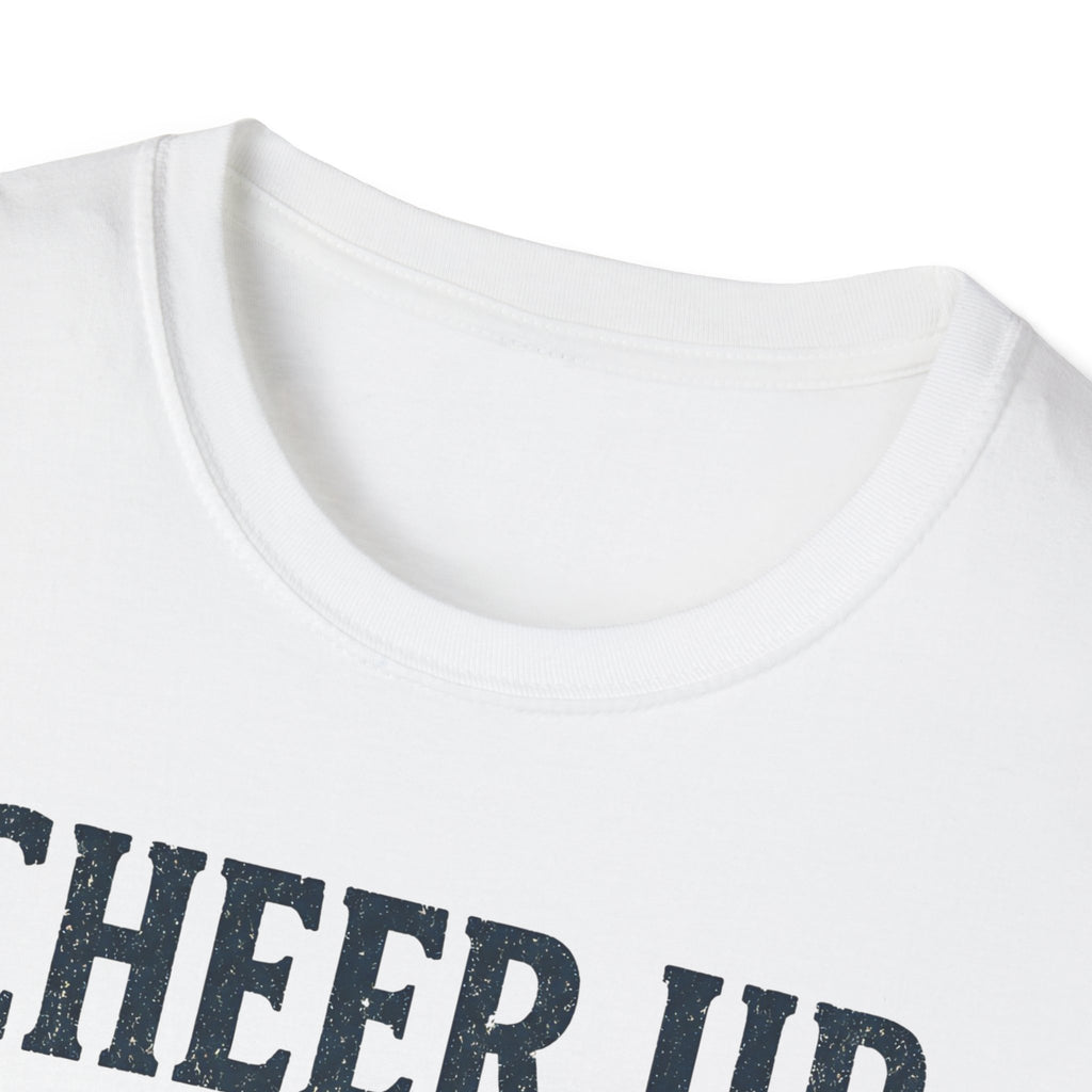 Cheer Up Christian T‑Shirt — John 16:33 Cross Design