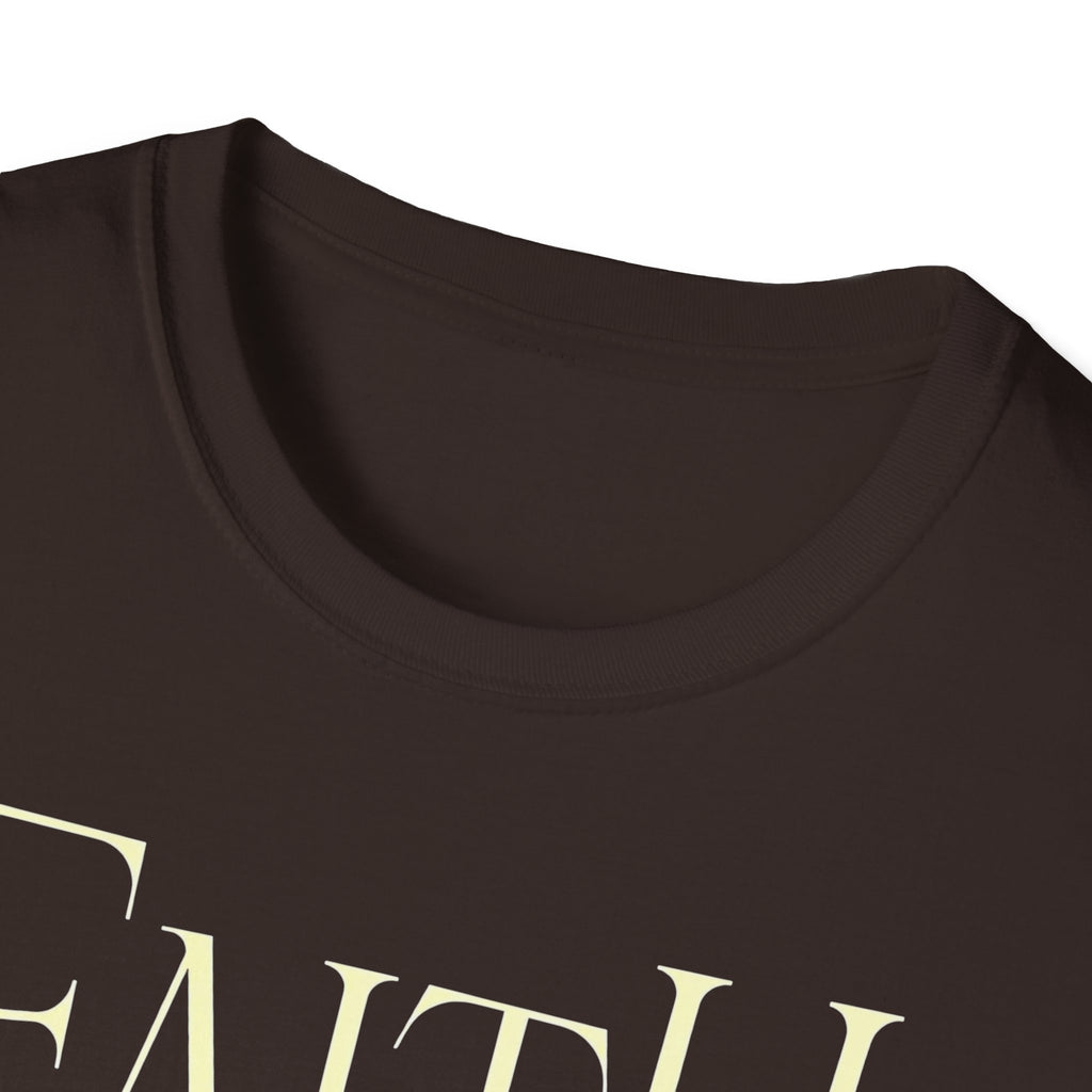 Faith Graphic T-Shirt — Cross & Mountains Christian Tee (Trust • Believe • Receive)