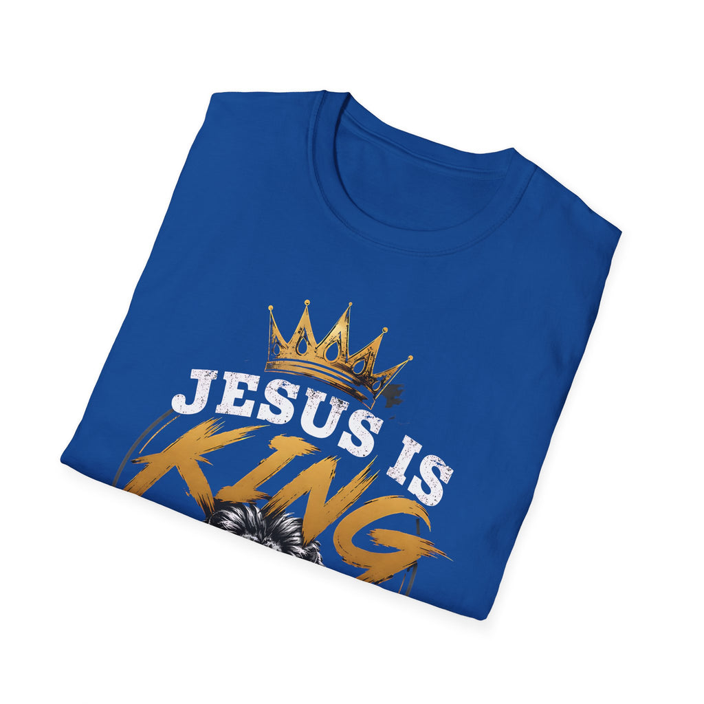 Jesus Is King T-Shirt — Christian Lion Crown Faith Tee (Revelation 19:16)