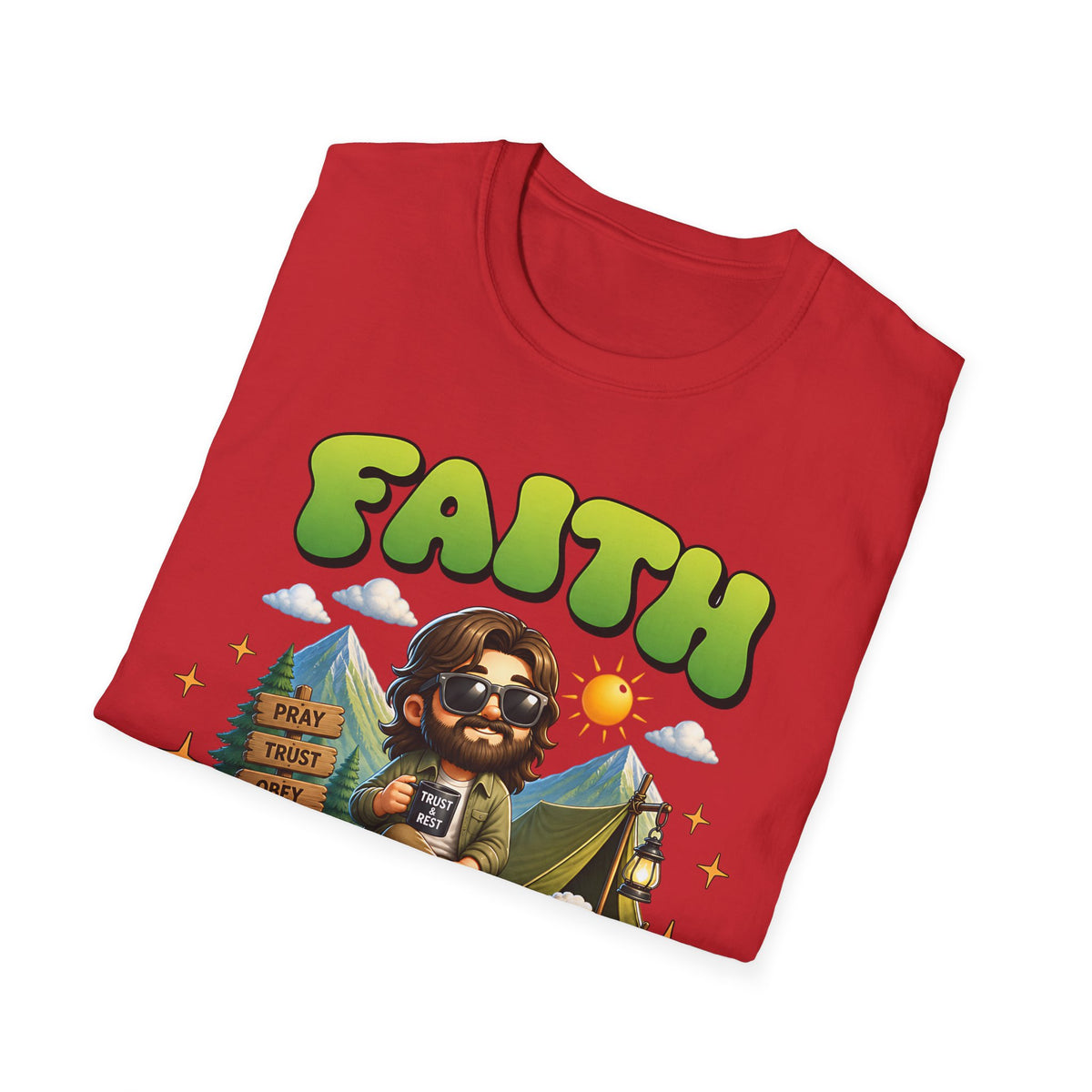 Faith Moves Mountains T-Shirt — Christian Camping Graphic Tee