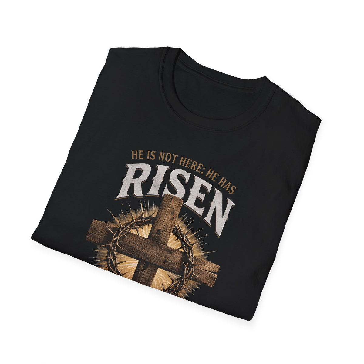 Risen Cross T-Shirt — "He Is Risen Just As He Said" Easter Christian Shirt