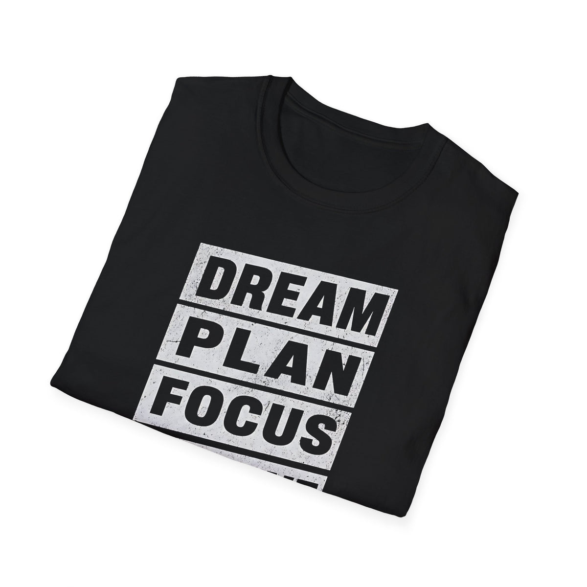 Motivational Mountain T-Shirt — "Dream Plan Focus Achieve" Graphic Tee