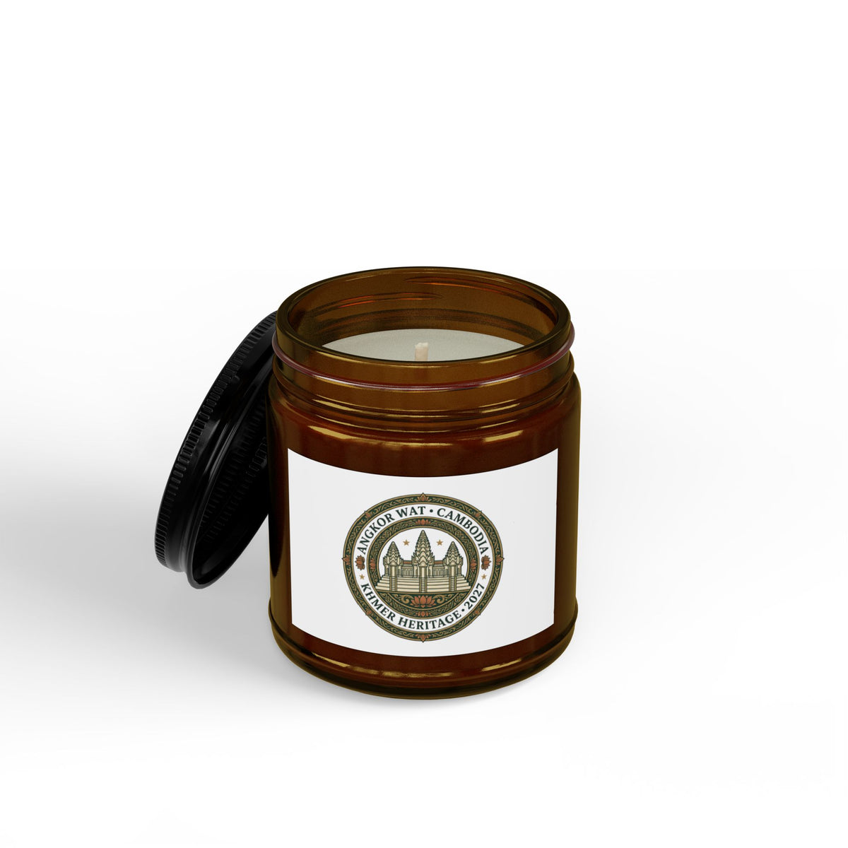 Amber Jar Soy Candle — Heritage Scented Candle with Black Lid (4oz & 9oz)