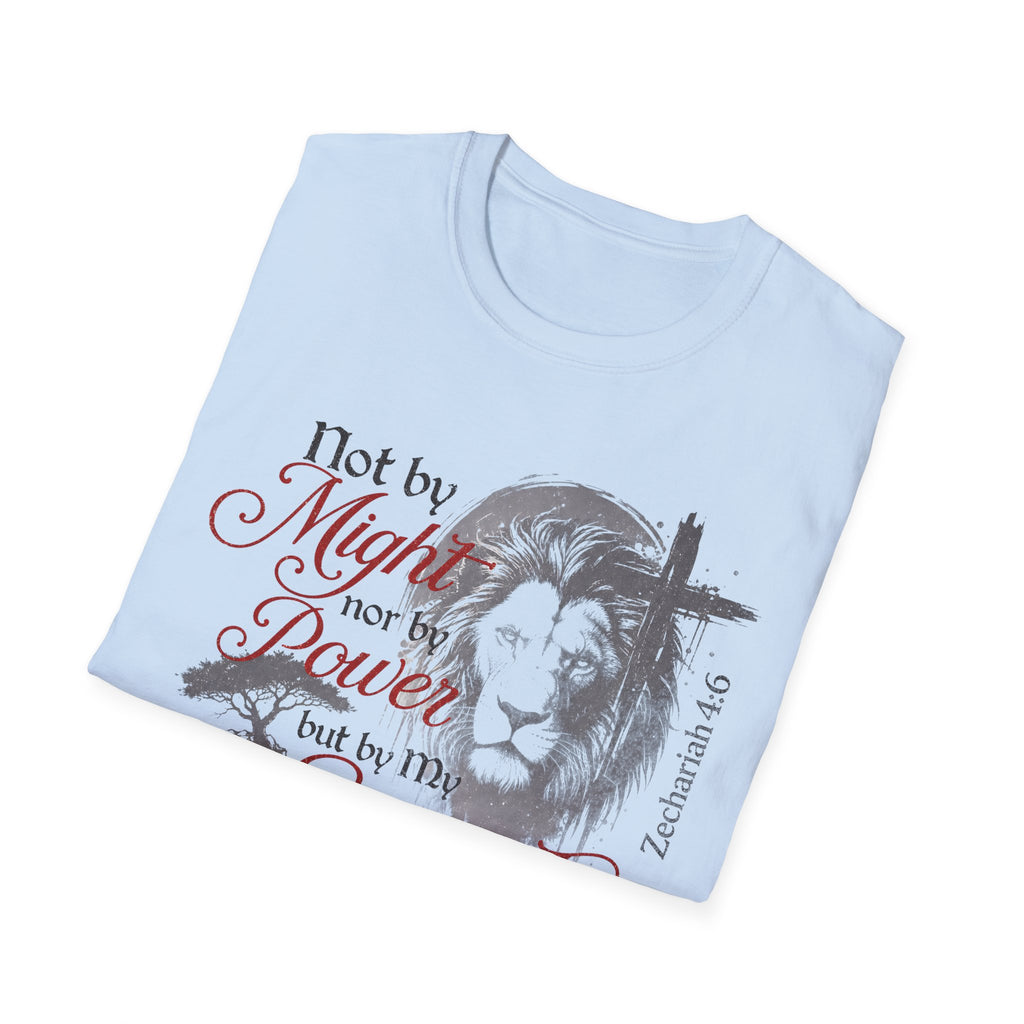 Spirit Over Strength Lion T-Shirt — "Not by Might nor by Power but by My Spirit" (Zechariah 4:6)