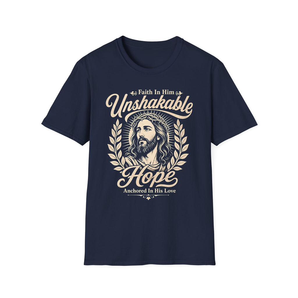 Christian T-Shirt — "Unshakable Hope" Faith in Him Graphic Tee