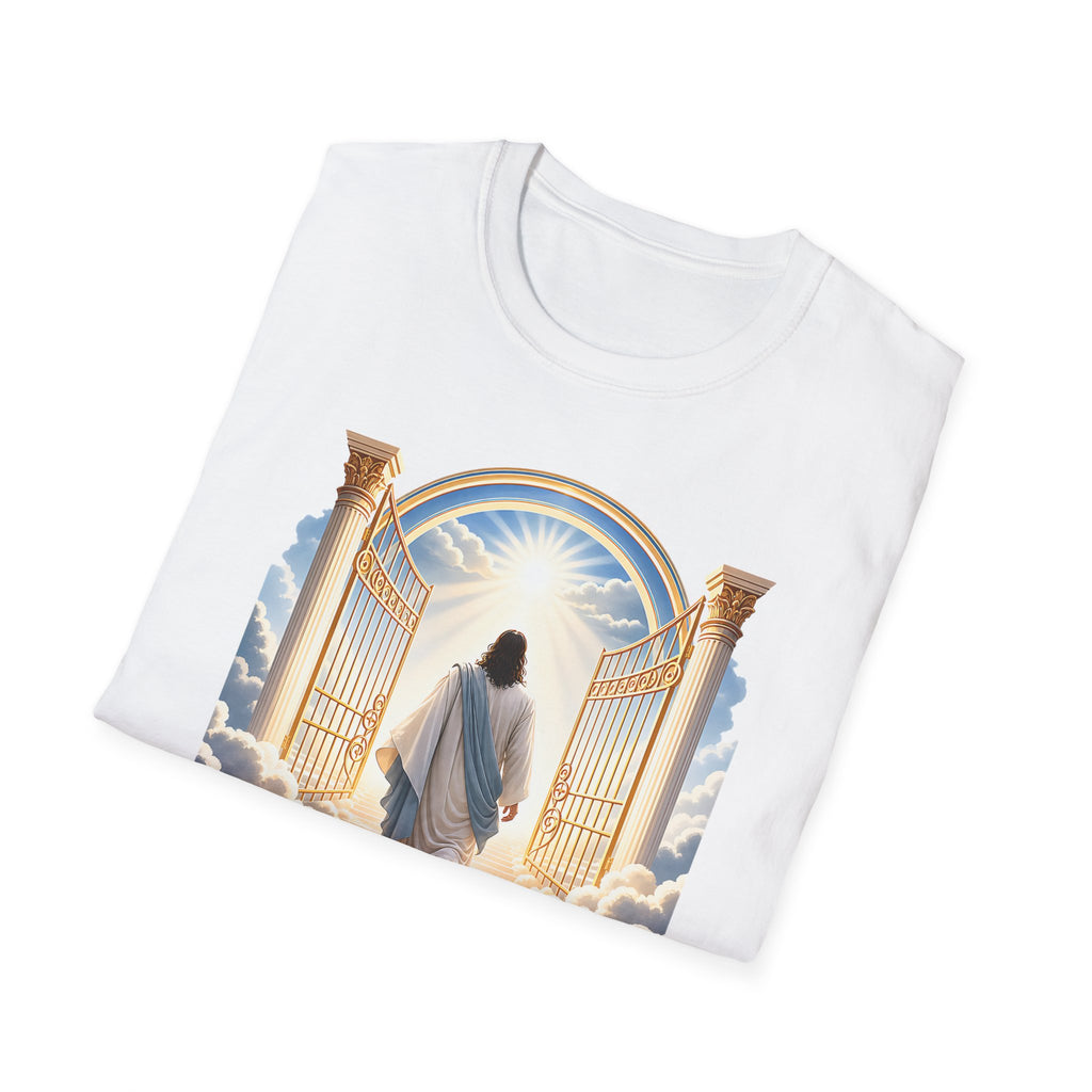 Heaven Gates T-Shirt — Jesus Walking Into Light Christian Faith Tee