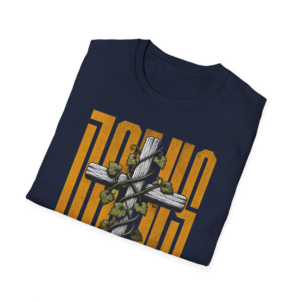 Jesus Cross T-Shirt - "The Light of the World" Christian Faith Tee (John 8:12)