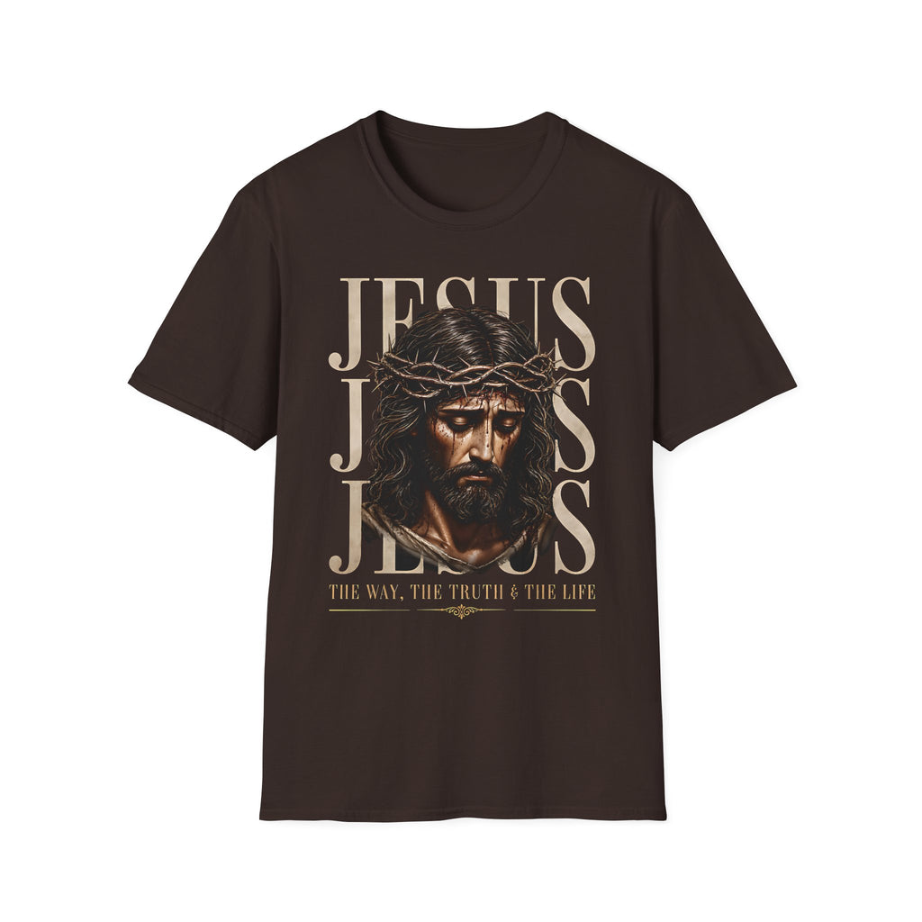 Jesus Portrait T-Shirt — "The Way, The Truth, The Life" Christian Tee