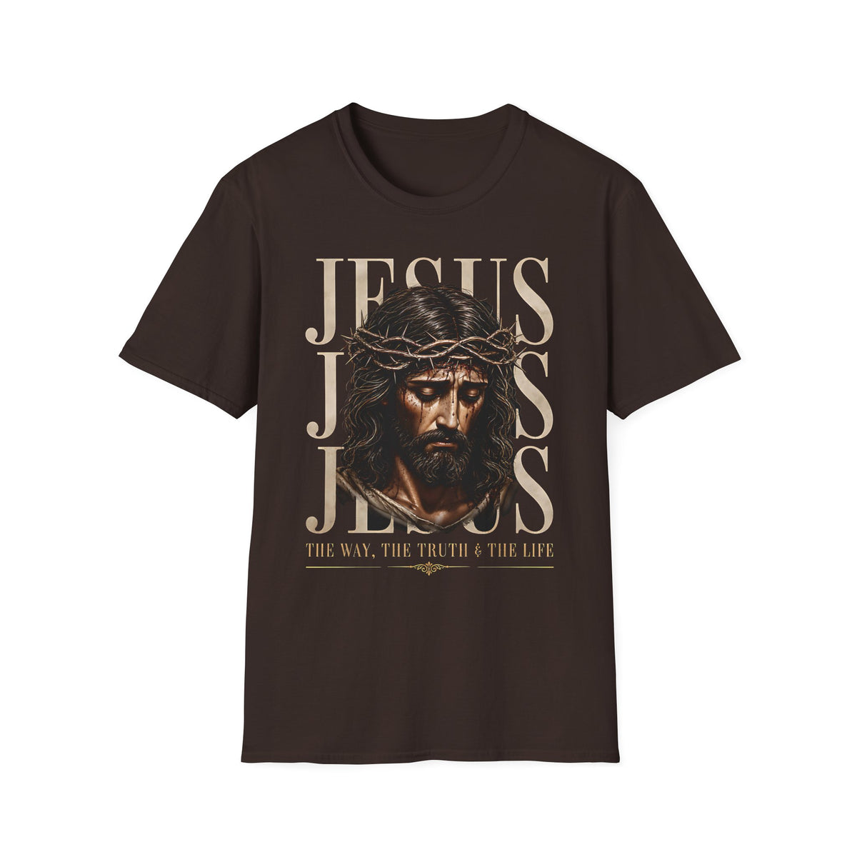 Jesus Portrait T-Shirt — "The Way, The Truth, The Life" Christian Tee