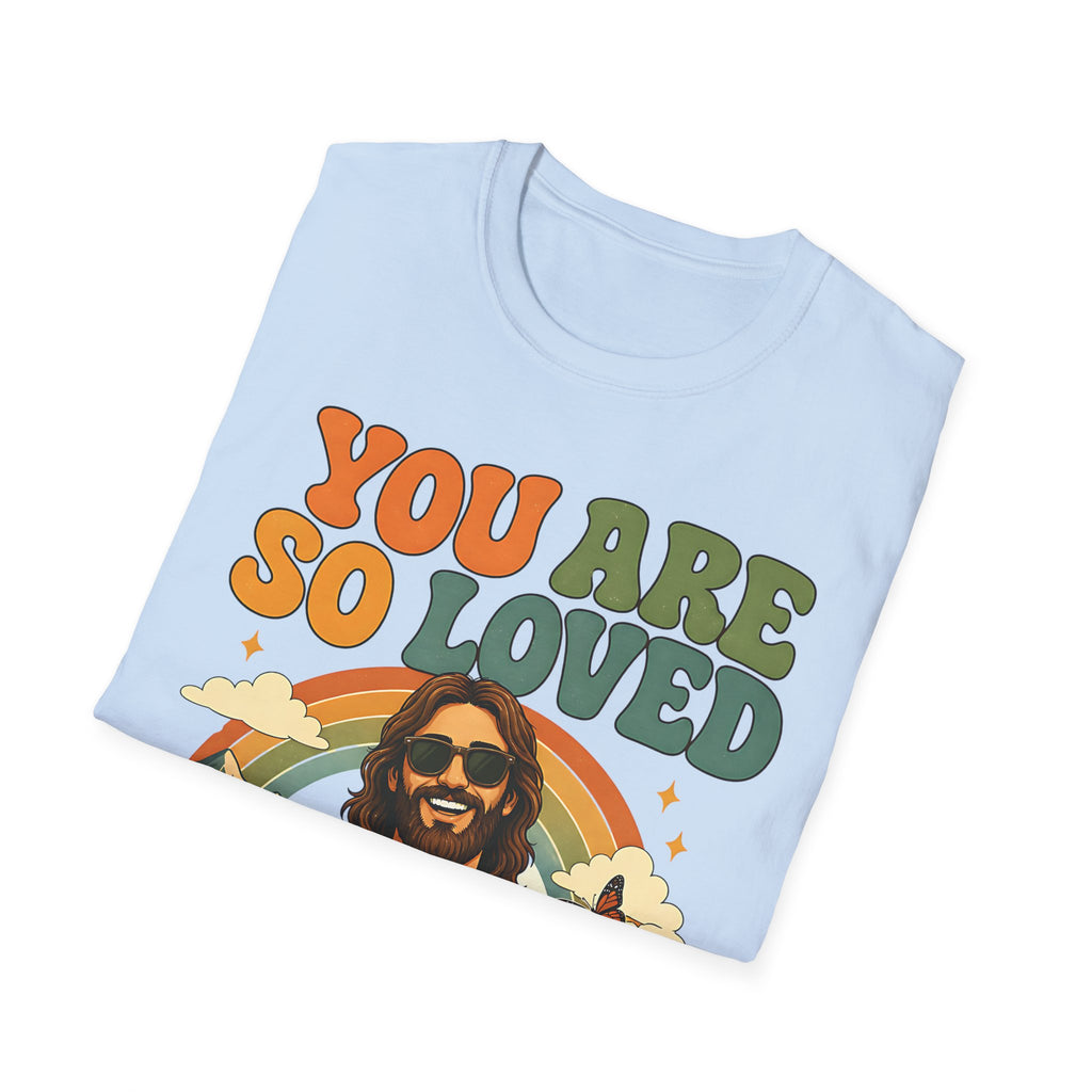 You Are So Loved T-Shirt — Retro Rainbow Jesus Graphic Tee
