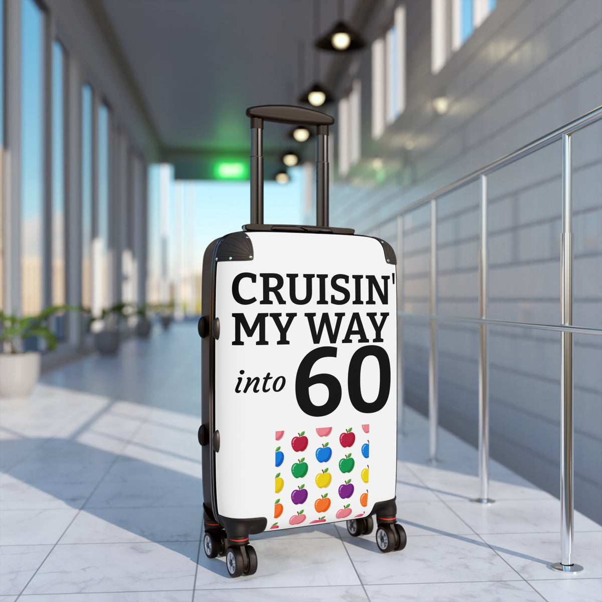 Cruisin' My Way Into 60 Carry-On Suitcase — 60th Birthday Travel Luggage
