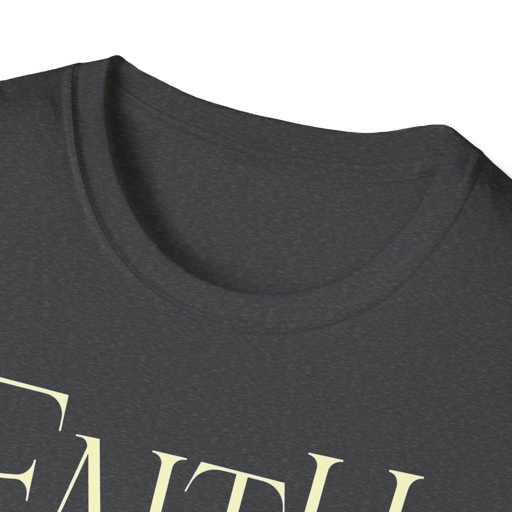 Faith Graphic T-Shirt — Cross & Mountains Christian Tee (Trust • Believe • Receive)