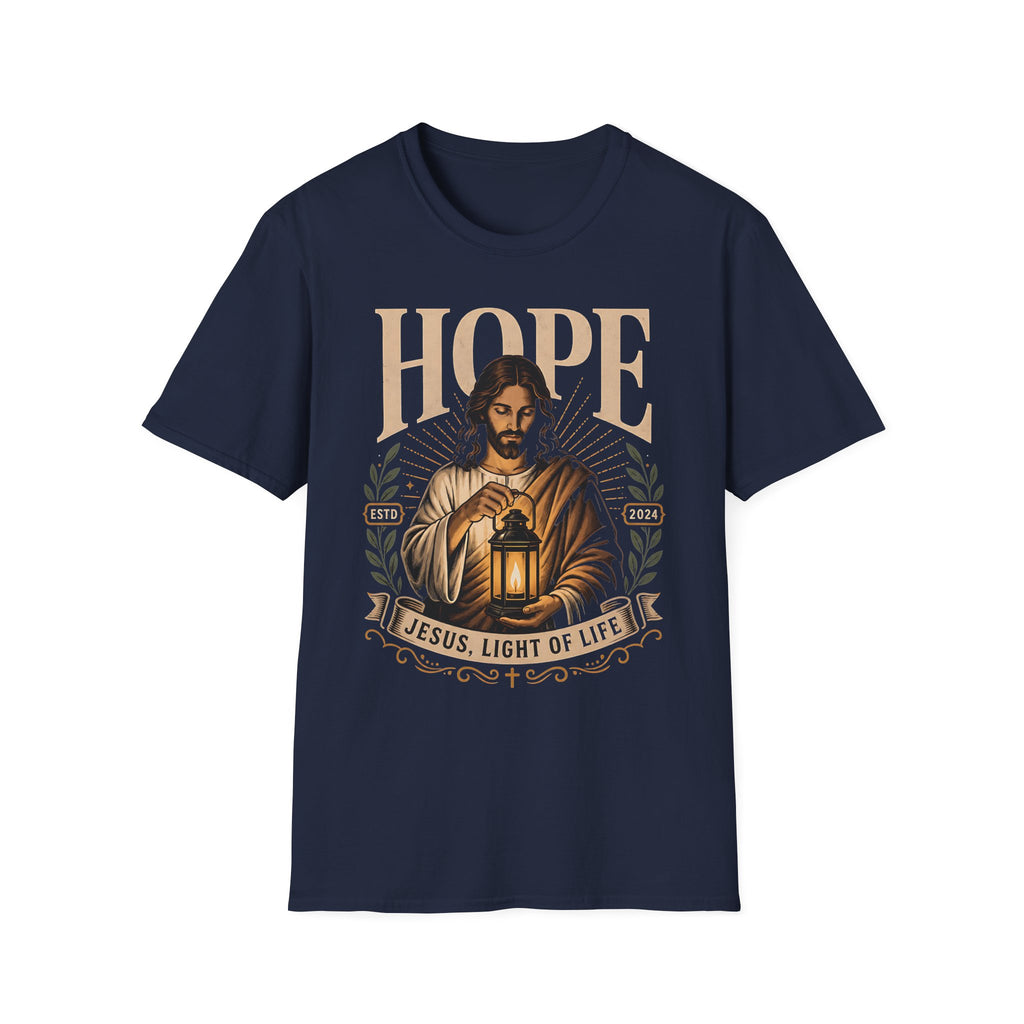 Hope Jesus T-Shirt — "Jesus, Light of Life" Christian Faith Tee