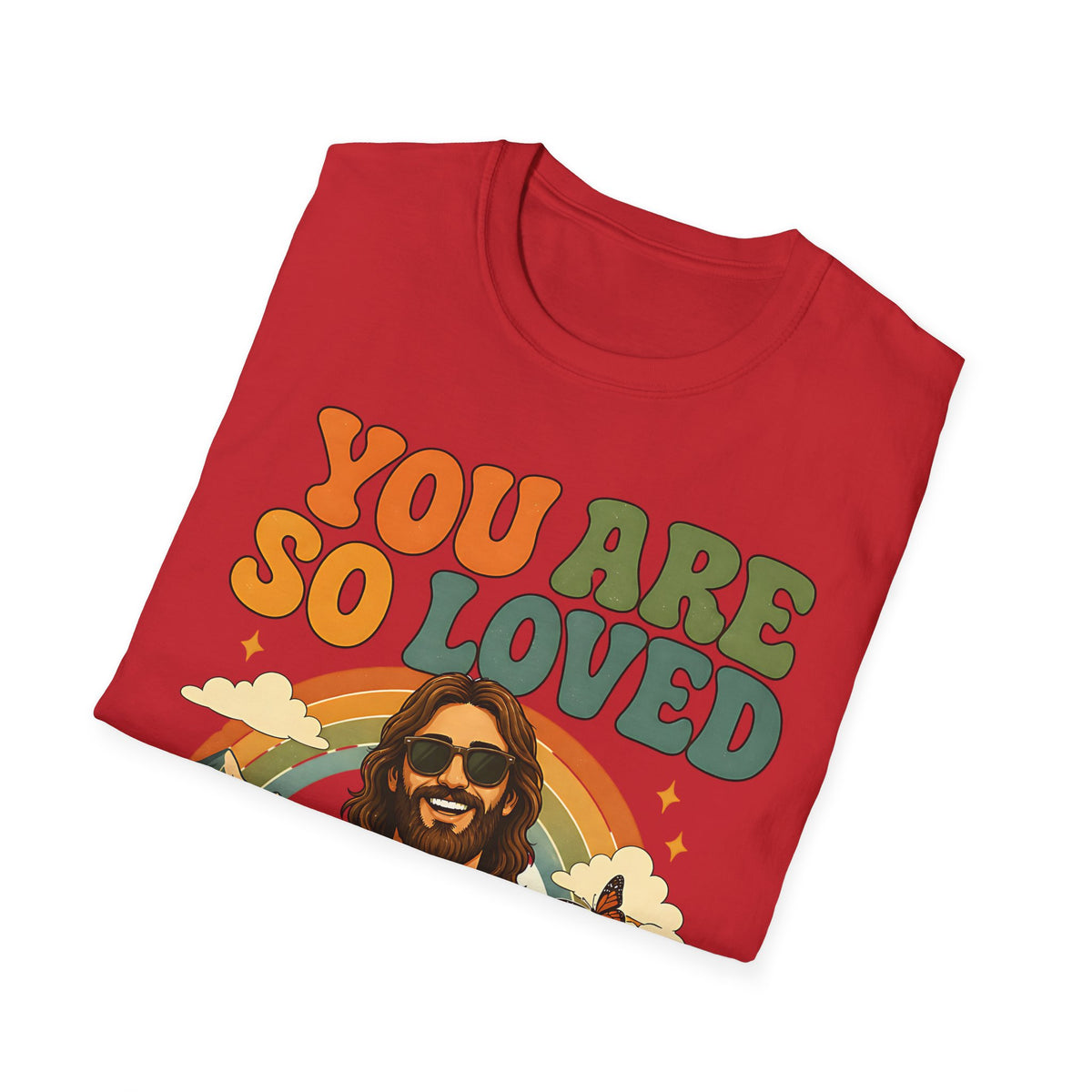 You Are So Loved T-Shirt — Retro Rainbow Jesus Graphic Tee