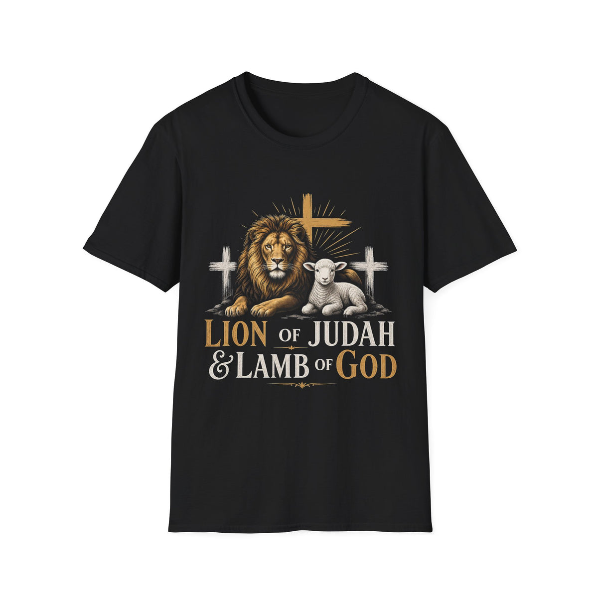 Christian T-Shirt — Lion of Judah & Lamb of God Graphic Tee